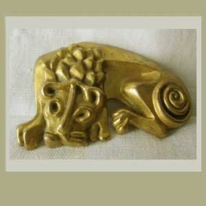 French art deco lion brooch.